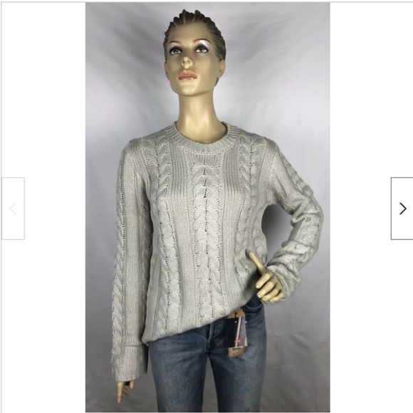 Workshop Republic Clothing Women's Sweater Size Large Chunky Cable Knit Pullover - Picture 1 of 6